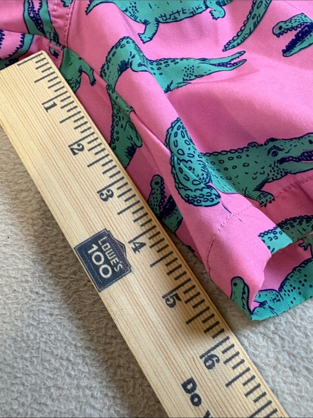 chubbies Pink Swim Trunks with Green Alligator Print - Picture 8 of 8